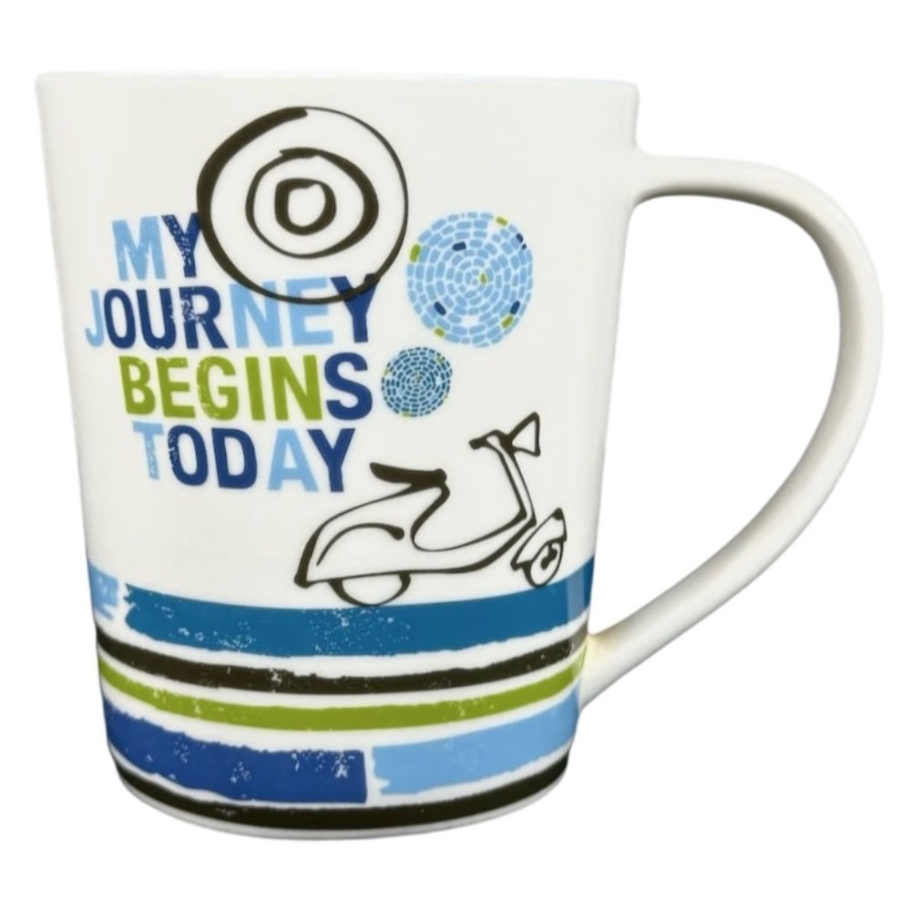 Starbucks "My Journey Begins Today" Graphic Collectors Coffee Cup Teacup Mug